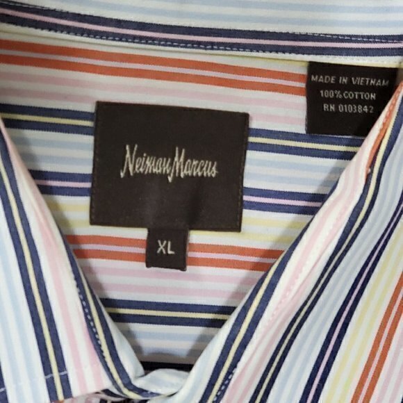NEIMAN MARCUS Men's Long Sleeve Button Front Shirt Sz XL Extra Large Multi Color - Picture 3 of 4